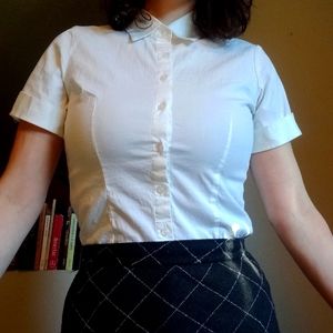 Mojo Unique Vintage Button Down Short Sleeve Top